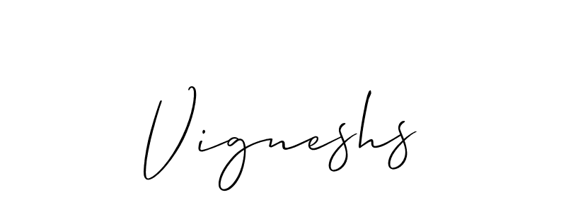 It looks lik you need a new signature style for name Vigneshs. Design unique handwritten (Allison_Script) signature with our free signature maker in just a few clicks. Vigneshs signature style 2 images and pictures png