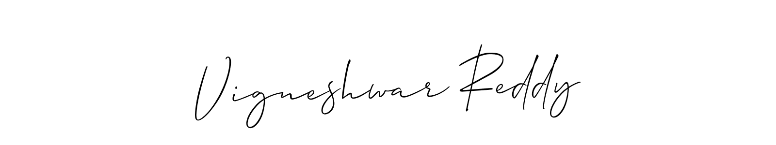 Vigneshwar Reddy stylish signature style. Best Handwritten Sign (Allison_Script) for my name. Handwritten Signature Collection Ideas for my name Vigneshwar Reddy. Vigneshwar Reddy signature style 2 images and pictures png