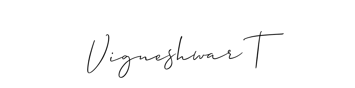 Vigneshwar T stylish signature style. Best Handwritten Sign (Allison_Script) for my name. Handwritten Signature Collection Ideas for my name Vigneshwar T. Vigneshwar T signature style 2 images and pictures png