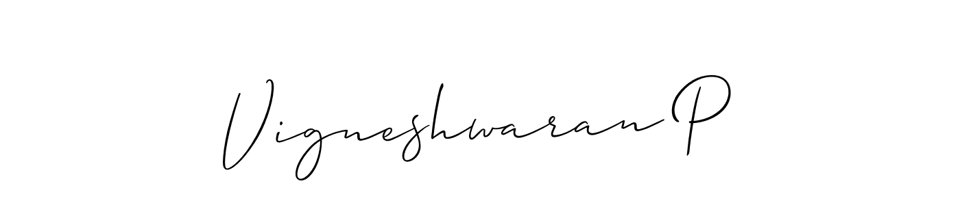 Make a beautiful signature design for name Vigneshwaran P. Use this online signature maker to create a handwritten signature for free. Vigneshwaran P signature style 2 images and pictures png