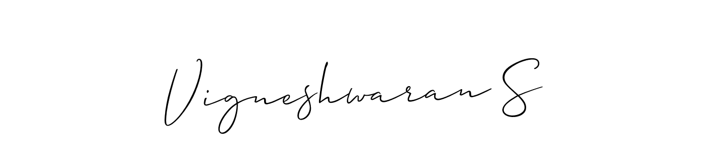 How to Draw Vigneshwaran S signature style? Allison_Script is a latest design signature styles for name Vigneshwaran S. Vigneshwaran S signature style 2 images and pictures png