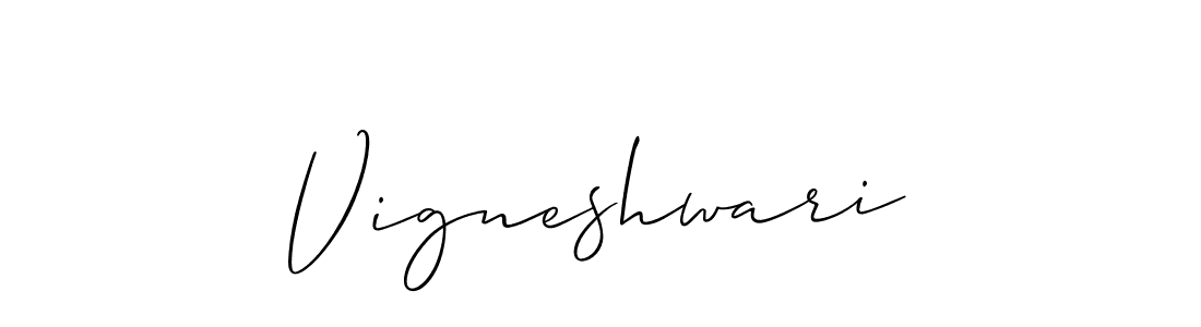 Use a signature maker to create a handwritten signature online. With this signature software, you can design (Allison_Script) your own signature for name Vigneshwari. Vigneshwari signature style 2 images and pictures png