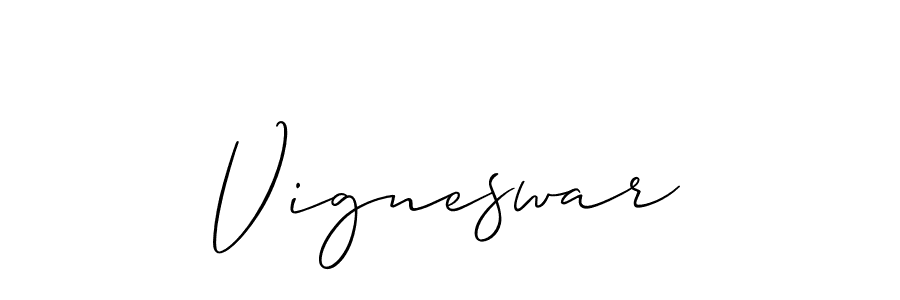 Design your own signature with our free online signature maker. With this signature software, you can create a handwritten (Allison_Script) signature for name Vigneswar. Vigneswar signature style 2 images and pictures png