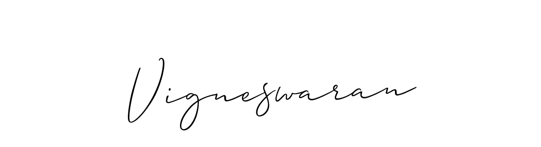 Also we have Vigneswaran name is the best signature style. Create professional handwritten signature collection using Allison_Script autograph style. Vigneswaran signature style 2 images and pictures png