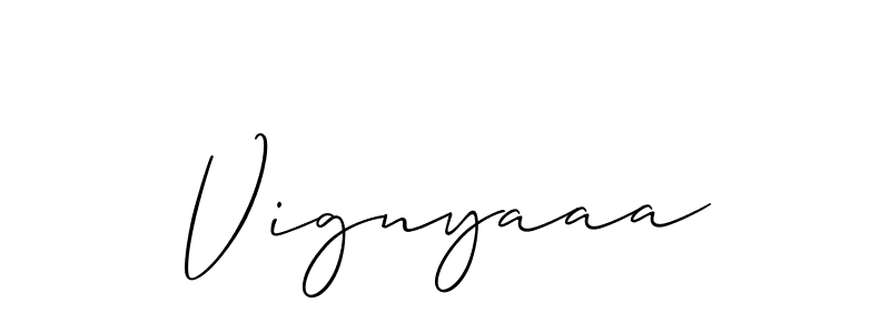 How to make Vignyaaa name signature. Use Allison_Script style for creating short signs online. This is the latest handwritten sign. Vignyaaa signature style 2 images and pictures png