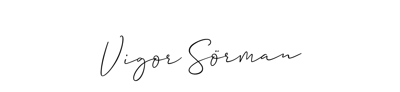 Create a beautiful signature design for name Vigor Sörman. With this signature (Allison_Script) fonts, you can make a handwritten signature for free. Vigor Sörman signature style 2 images and pictures png