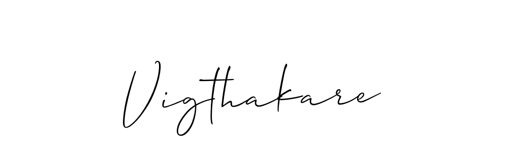 Design your own signature with our free online signature maker. With this signature software, you can create a handwritten (Allison_Script) signature for name Vigthakare. Vigthakare signature style 2 images and pictures png