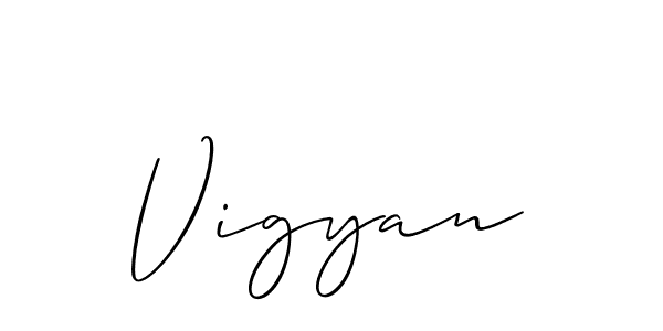 Vigyan stylish signature style. Best Handwritten Sign (Allison_Script) for my name. Handwritten Signature Collection Ideas for my name Vigyan. Vigyan signature style 2 images and pictures png