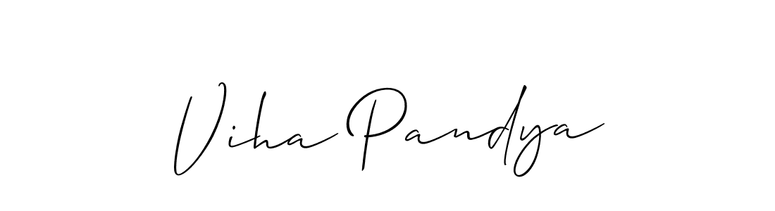 Also we have Viha Pandya name is the best signature style. Create professional handwritten signature collection using Allison_Script autograph style. Viha Pandya signature style 2 images and pictures png