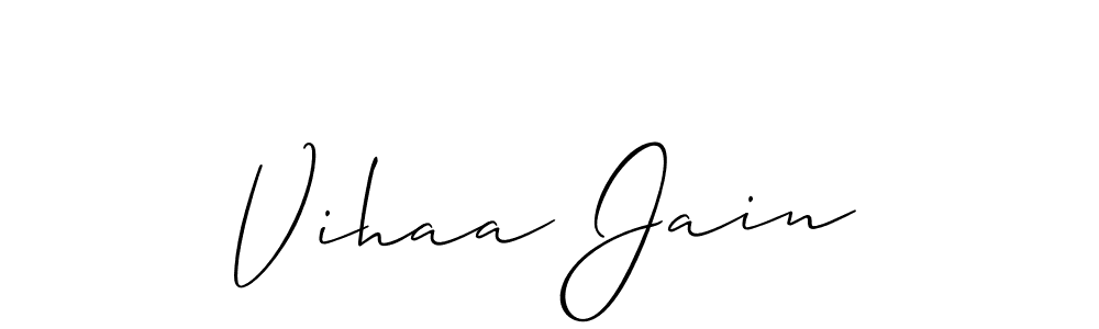 Also we have Vihaa Jain name is the best signature style. Create professional handwritten signature collection using Allison_Script autograph style. Vihaa Jain signature style 2 images and pictures png