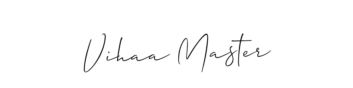 Make a beautiful signature design for name Vihaa Master. With this signature (Allison_Script) style, you can create a handwritten signature for free. Vihaa Master signature style 2 images and pictures png