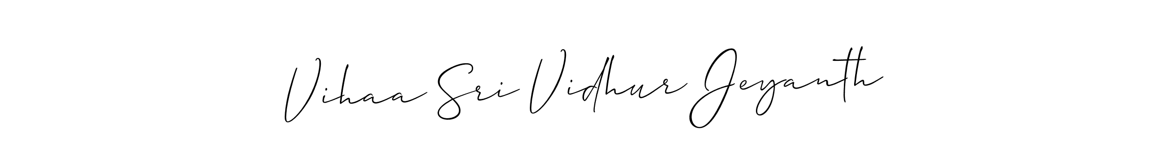 Also You can easily find your signature by using the search form. We will create Vihaa Sri Vidhur Jeyanth name handwritten signature images for you free of cost using Allison_Script sign style. Vihaa Sri Vidhur Jeyanth signature style 2 images and pictures png