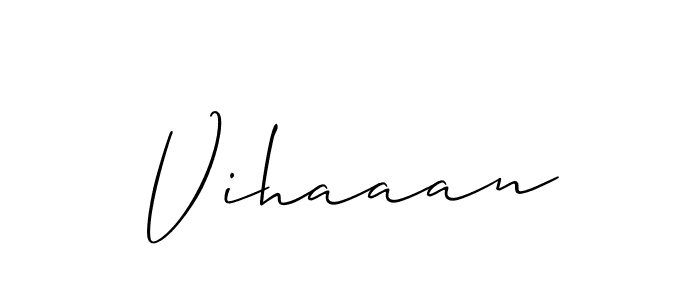 Make a beautiful signature design for name Vihaaan. With this signature (Allison_Script) style, you can create a handwritten signature for free. Vihaaan signature style 2 images and pictures png