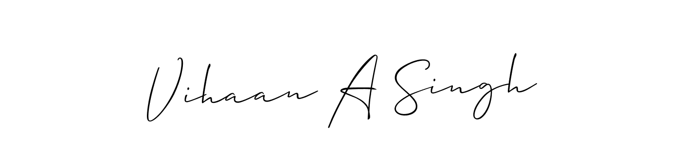 How to Draw Vihaan A Singh signature style? Allison_Script is a latest design signature styles for name Vihaan A Singh. Vihaan A Singh signature style 2 images and pictures png