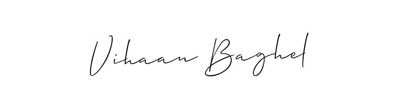 This is the best signature style for the Vihaan Baghel name. Also you like these signature font (Allison_Script). Mix name signature. Vihaan Baghel signature style 2 images and pictures png