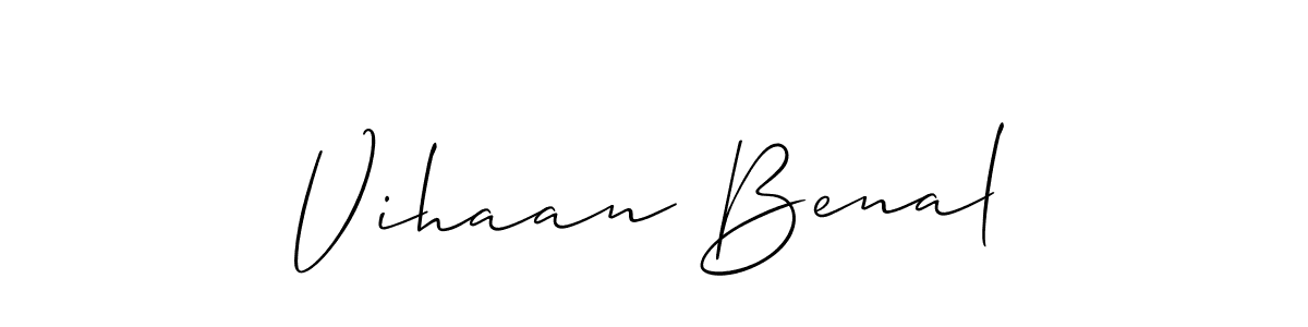 Also we have Vihaan Benal name is the best signature style. Create professional handwritten signature collection using Allison_Script autograph style. Vihaan Benal signature style 2 images and pictures png