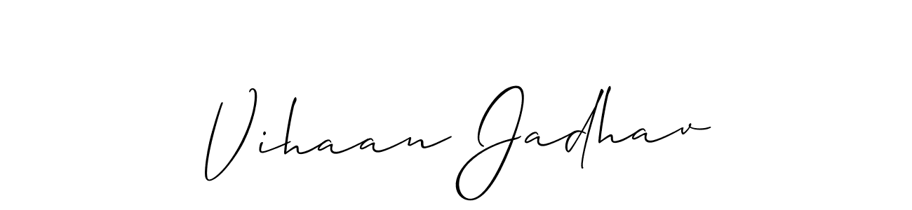 Make a beautiful signature design for name Vihaan Jadhav. With this signature (Allison_Script) style, you can create a handwritten signature for free. Vihaan Jadhav signature style 2 images and pictures png