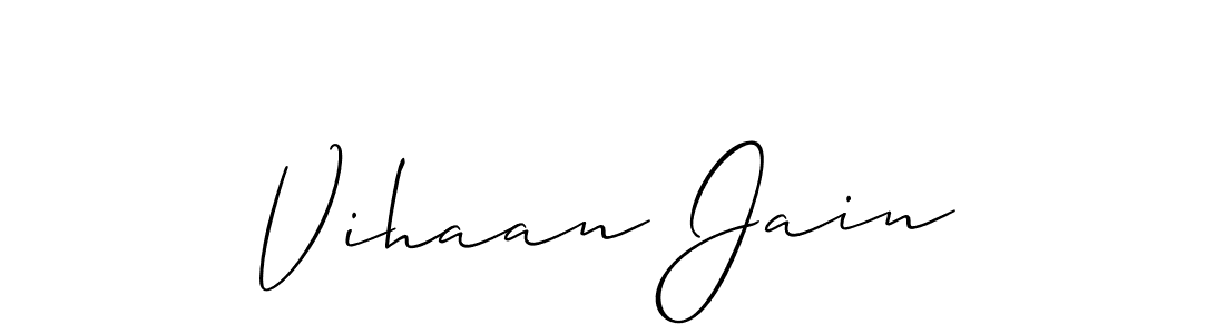 if you are searching for the best signature style for your name Vihaan Jain. so please give up your signature search. here we have designed multiple signature styles  using Allison_Script. Vihaan Jain signature style 2 images and pictures png