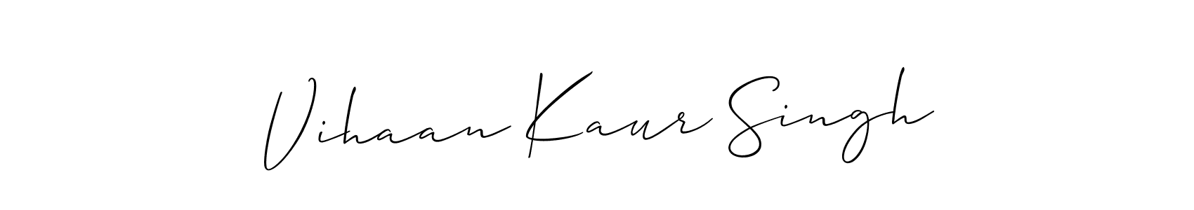 How to make Vihaan Kaur Singh name signature. Use Allison_Script style for creating short signs online. This is the latest handwritten sign. Vihaan Kaur Singh signature style 2 images and pictures png