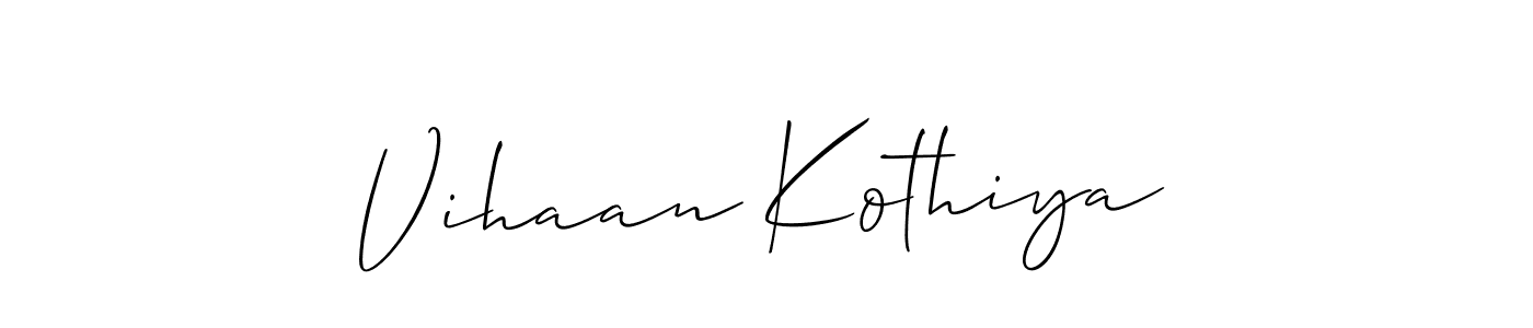 How to Draw Vihaan Kothiya signature style? Allison_Script is a latest design signature styles for name Vihaan Kothiya. Vihaan Kothiya signature style 2 images and pictures png
