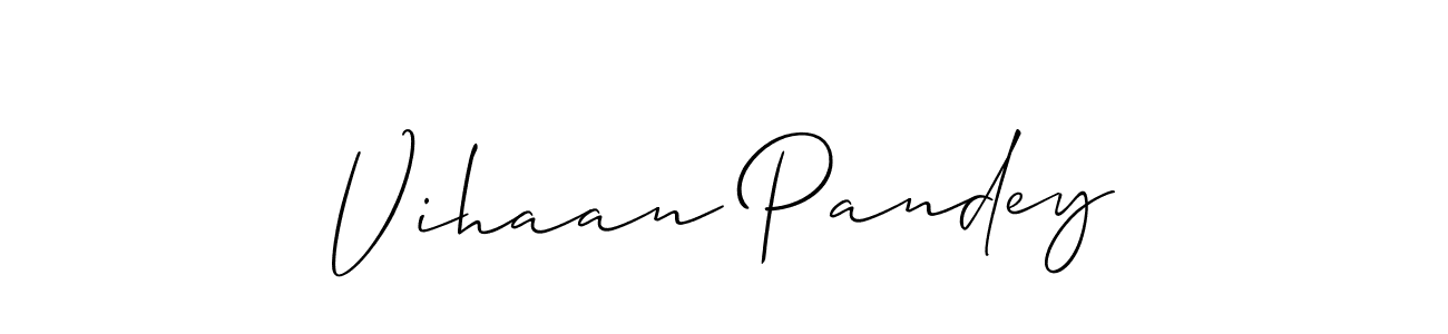 Use a signature maker to create a handwritten signature online. With this signature software, you can design (Allison_Script) your own signature for name Vihaan Pandey. Vihaan Pandey signature style 2 images and pictures png
