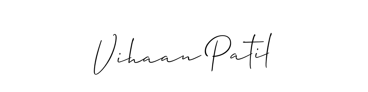 Create a beautiful signature design for name Vihaan Patil. With this signature (Allison_Script) fonts, you can make a handwritten signature for free. Vihaan Patil signature style 2 images and pictures png
