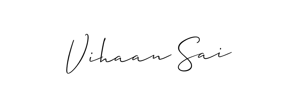 Similarly Allison_Script is the best handwritten signature design. Signature creator online .You can use it as an online autograph creator for name Vihaan Sai. Vihaan Sai signature style 2 images and pictures png