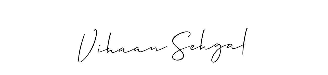 How to make Vihaan Sehgal signature? Allison_Script is a professional autograph style. Create handwritten signature for Vihaan Sehgal name. Vihaan Sehgal signature style 2 images and pictures png