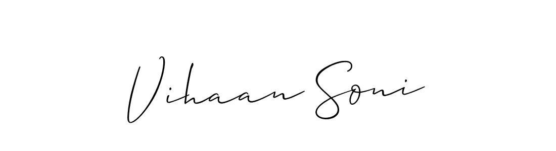 Make a short Vihaan Soni signature style. Manage your documents anywhere anytime using Allison_Script. Create and add eSignatures, submit forms, share and send files easily. Vihaan Soni signature style 2 images and pictures png