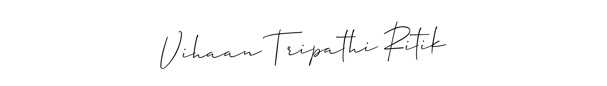 Make a beautiful signature design for name Vihaan Tripathi Ritik. With this signature (Allison_Script) style, you can create a handwritten signature for free. Vihaan Tripathi Ritik signature style 2 images and pictures png