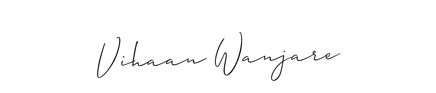 Create a beautiful signature design for name Vihaan Wanjare. With this signature (Allison_Script) fonts, you can make a handwritten signature for free. Vihaan Wanjare signature style 2 images and pictures png