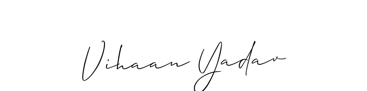 Also You can easily find your signature by using the search form. We will create Vihaan Yadav name handwritten signature images for you free of cost using Allison_Script sign style. Vihaan Yadav signature style 2 images and pictures png