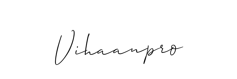 Also You can easily find your signature by using the search form. We will create Vihaanpro name handwritten signature images for you free of cost using Allison_Script sign style. Vihaanpro signature style 2 images and pictures png