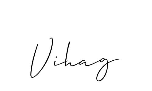 Also You can easily find your signature by using the search form. We will create Vihag name handwritten signature images for you free of cost using Allison_Script sign style. Vihag signature style 2 images and pictures png