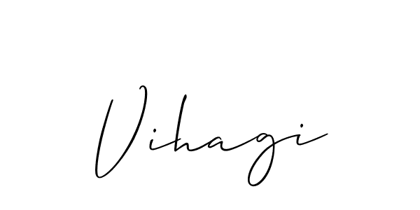 How to make Vihagi signature? Allison_Script is a professional autograph style. Create handwritten signature for Vihagi name. Vihagi signature style 2 images and pictures png
