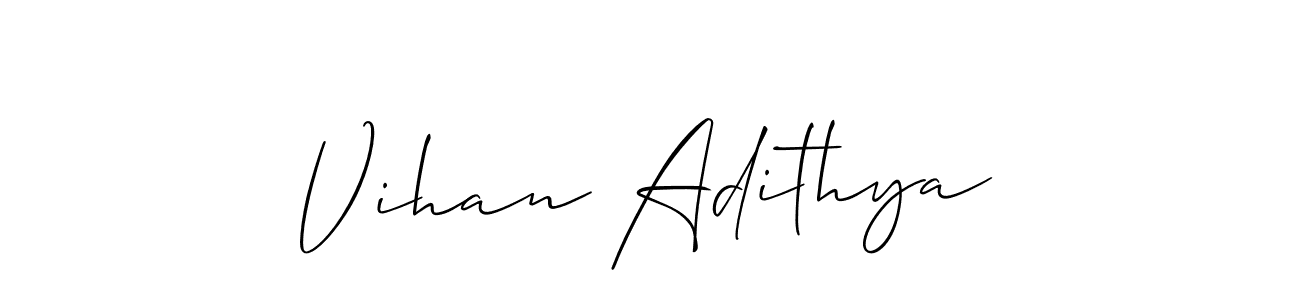 Make a short Vihan Adithya signature style. Manage your documents anywhere anytime using Allison_Script. Create and add eSignatures, submit forms, share and send files easily. Vihan Adithya signature style 2 images and pictures png