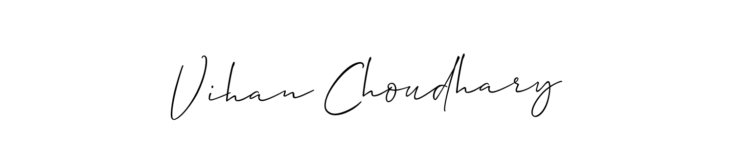 Make a beautiful signature design for name Vihan Choudhary. With this signature (Allison_Script) style, you can create a handwritten signature for free. Vihan Choudhary signature style 2 images and pictures png