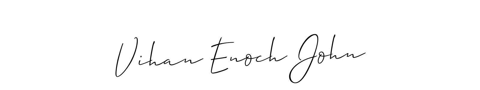 How to make Vihan Enoch John signature? Allison_Script is a professional autograph style. Create handwritten signature for Vihan Enoch John name. Vihan Enoch John signature style 2 images and pictures png