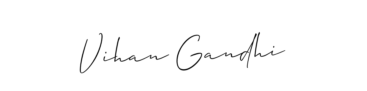 How to make Vihan Gandhi signature? Allison_Script is a professional autograph style. Create handwritten signature for Vihan Gandhi name. Vihan Gandhi signature style 2 images and pictures png