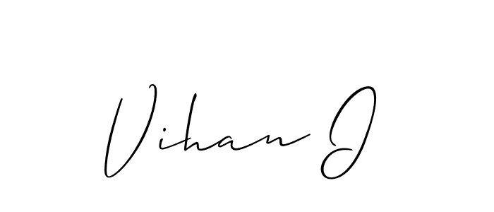 if you are searching for the best signature style for your name Vihan I. so please give up your signature search. here we have designed multiple signature styles  using Allison_Script. Vihan I signature style 2 images and pictures png