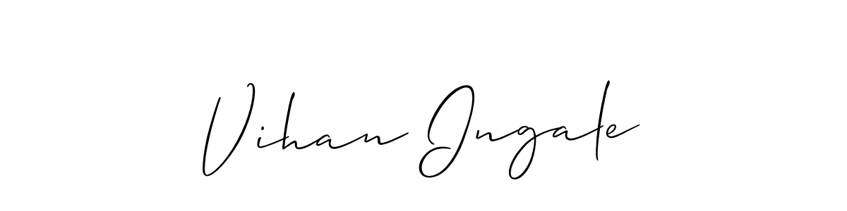 Also You can easily find your signature by using the search form. We will create Vihan Ingale name handwritten signature images for you free of cost using Allison_Script sign style. Vihan Ingale signature style 2 images and pictures png