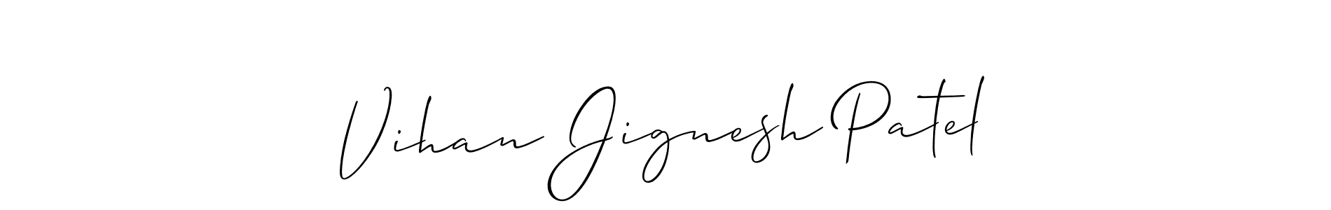 Vihan Jignesh Patel stylish signature style. Best Handwritten Sign (Allison_Script) for my name. Handwritten Signature Collection Ideas for my name Vihan Jignesh Patel. Vihan Jignesh Patel signature style 2 images and pictures png