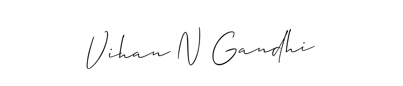 Best and Professional Signature Style for Vihan N Gandhi. Allison_Script Best Signature Style Collection. Vihan N Gandhi signature style 2 images and pictures png
