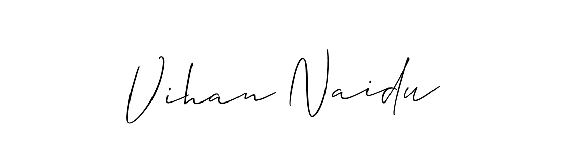 This is the best signature style for the Vihan Naidu name. Also you like these signature font (Allison_Script). Mix name signature. Vihan Naidu signature style 2 images and pictures png