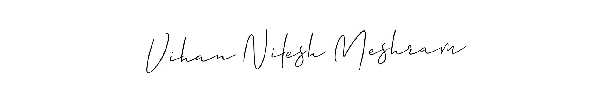 Make a beautiful signature design for name Vihan Nilesh Meshram. With this signature (Allison_Script) style, you can create a handwritten signature for free. Vihan Nilesh Meshram signature style 2 images and pictures png