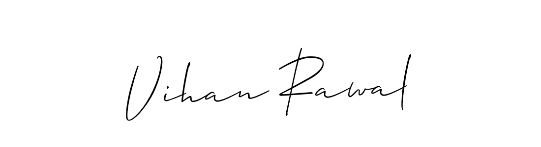 The best way (Allison_Script) to make a short signature is to pick only two or three words in your name. The name Vihan Rawal include a total of six letters. For converting this name. Vihan Rawal signature style 2 images and pictures png