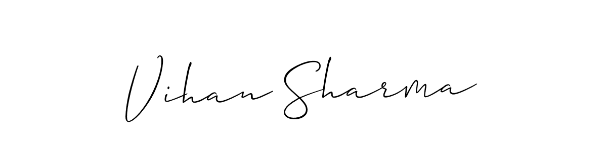 Use a signature maker to create a handwritten signature online. With this signature software, you can design (Allison_Script) your own signature for name Vihan Sharma. Vihan Sharma signature style 2 images and pictures png