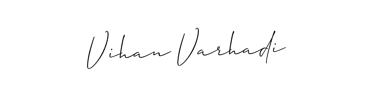 This is the best signature style for the Vihan Varhadi name. Also you like these signature font (Allison_Script). Mix name signature. Vihan Varhadi signature style 2 images and pictures png