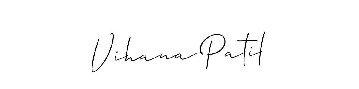 Make a beautiful signature design for name Vihana Patil. With this signature (Allison_Script) style, you can create a handwritten signature for free. Vihana Patil signature style 2 images and pictures png