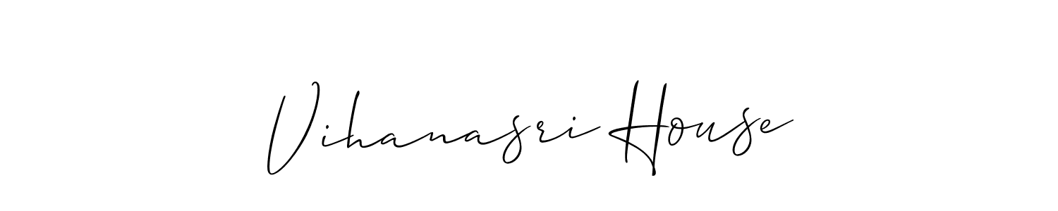if you are searching for the best signature style for your name Vihanasri House. so please give up your signature search. here we have designed multiple signature styles  using Allison_Script. Vihanasri House signature style 2 images and pictures png